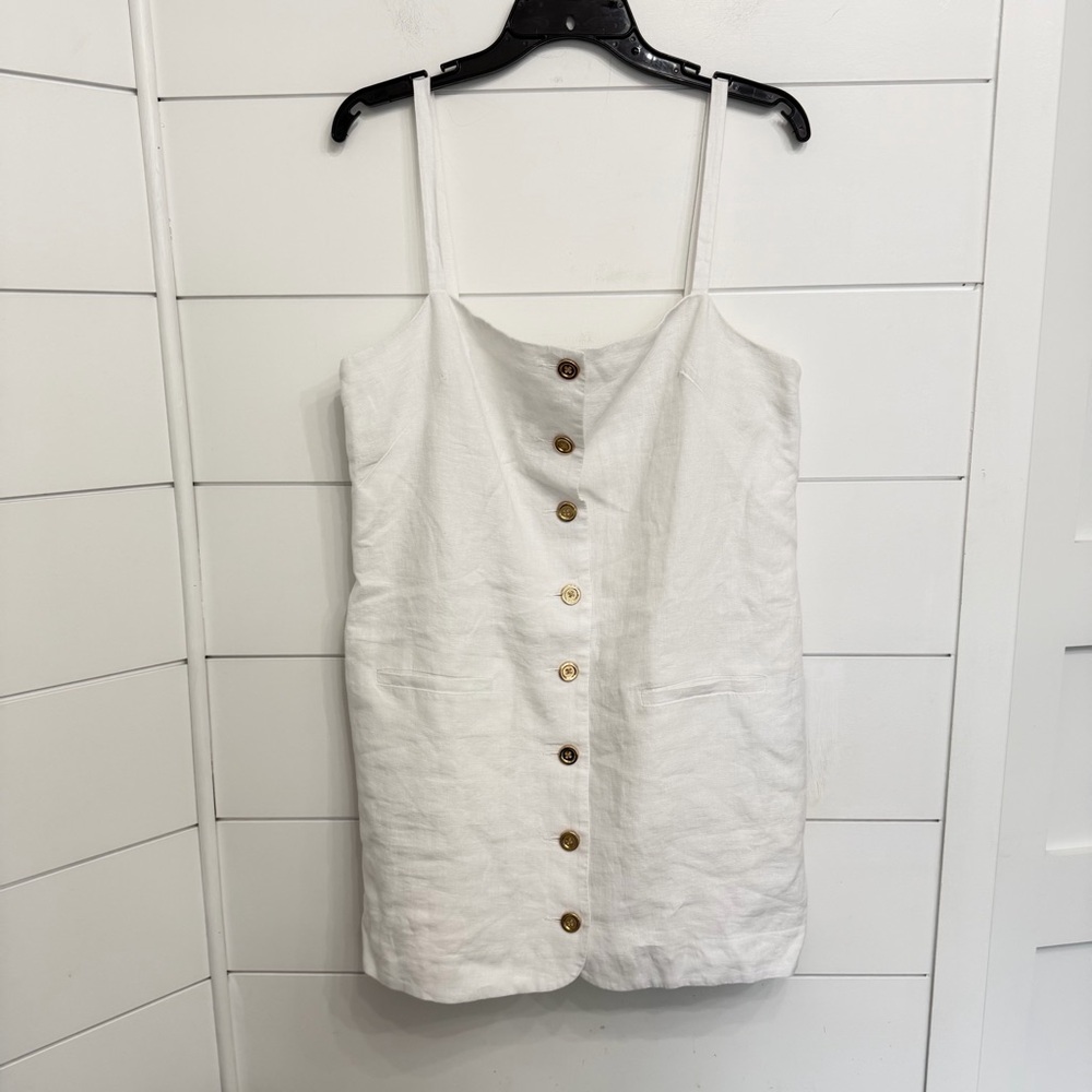 New! J. Crew Claudia white linen dress classuc quiet luxury 36238 - Picture 4 of 14